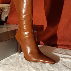 Gorgeous tall genuine leather knee high vintage 90s boots - excellent condition